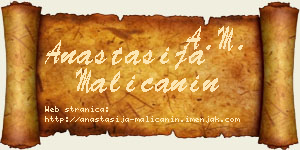 Anastasija Malićanin vizit kartica